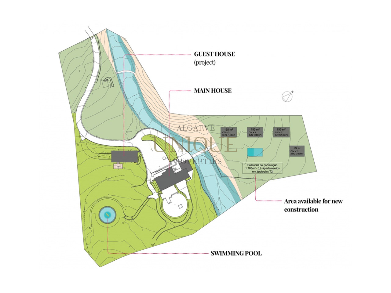 Extensa propriedade frente ao mar