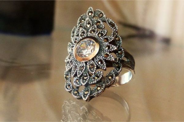 Anel - Coleção Folium - Prata e Ouro