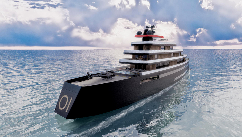 yacht de luxo de 107 m com 7 decks